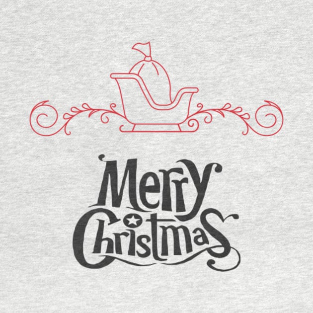 Merry Christmas with Santa's Sleigh by Christamas Clothing